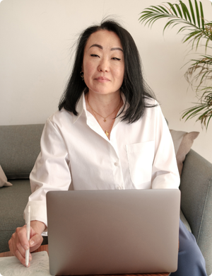 Practice owner reviewing results on a laptop